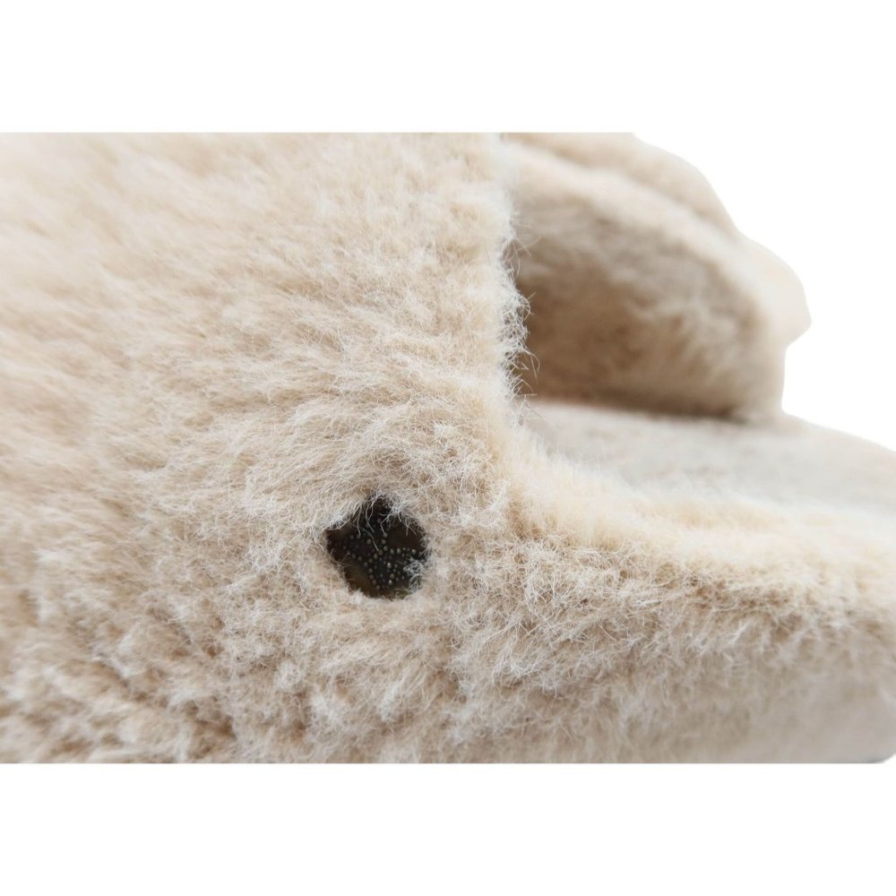 ALEGRIA Cream Faux Fur Scuff Clog Style Rubber Sole Slippers Size 9 - Picture 6 of 11
